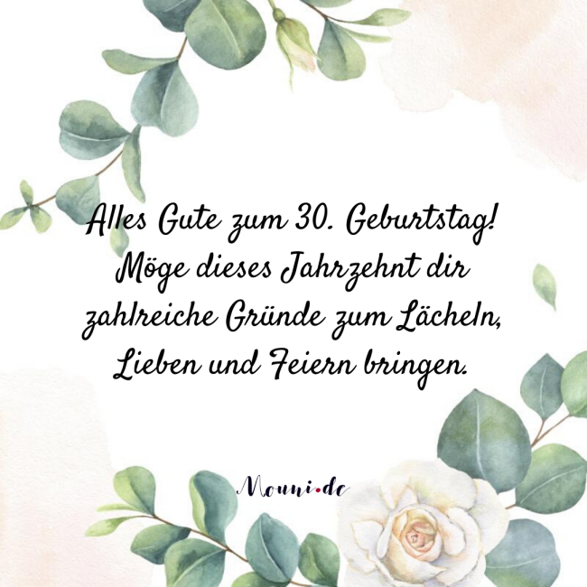 glueckwuensche zum 30 geburtstag einer frau