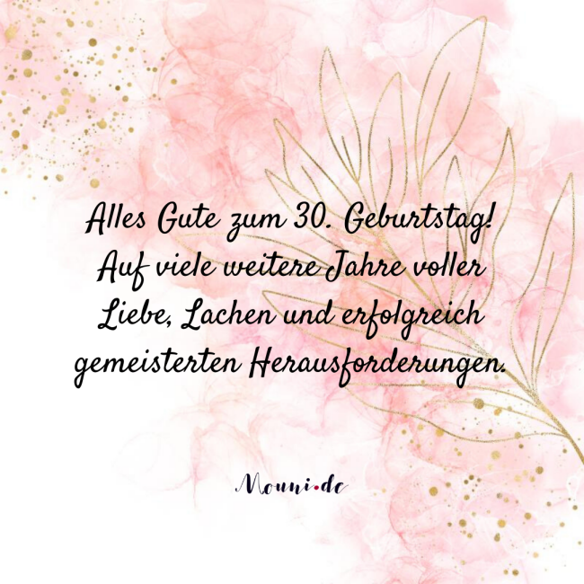 glueckwuensche zum 30 geburtstag frau