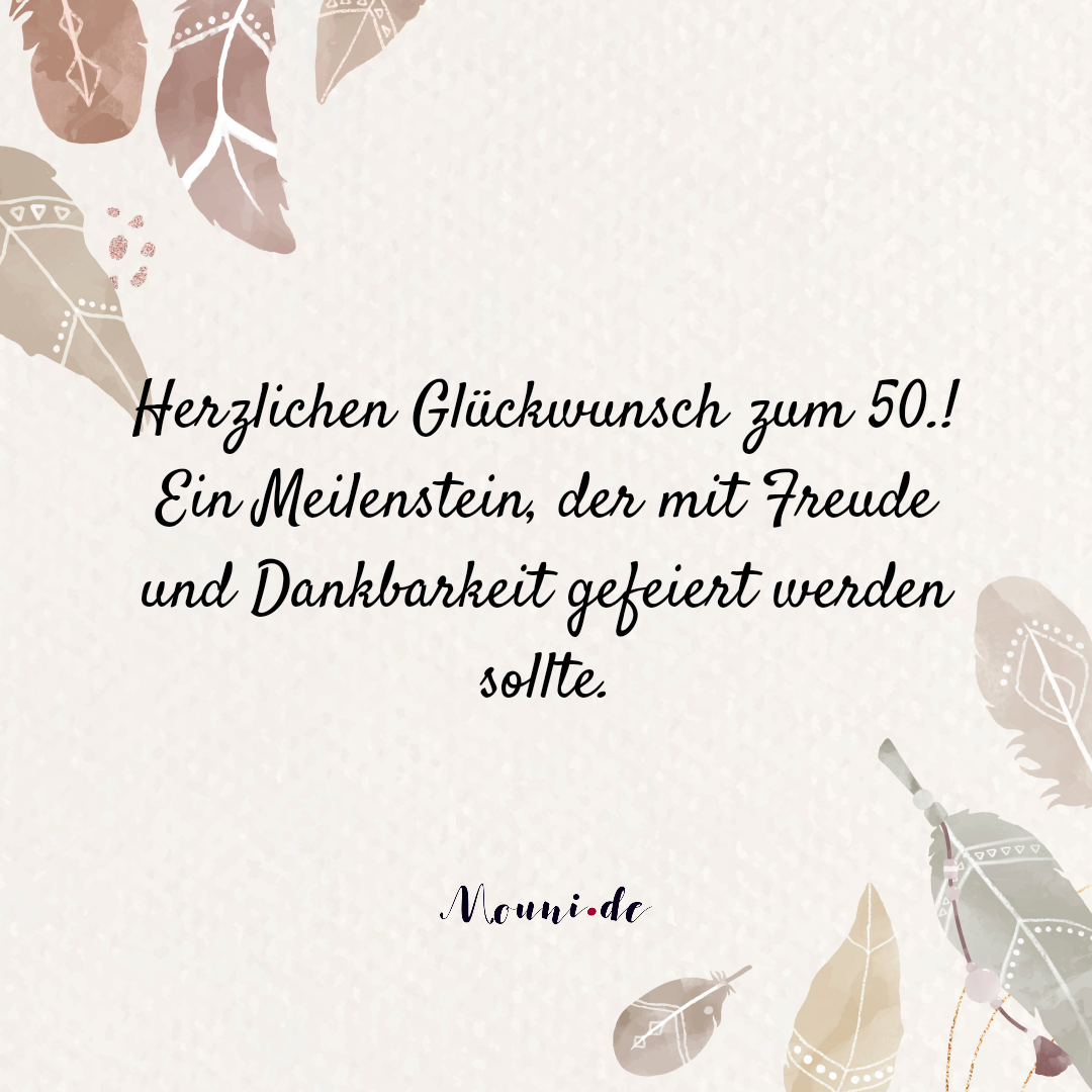 90+ Schöne Glückwünsche zum 50. Geburtstag Texte & Bilder ️
