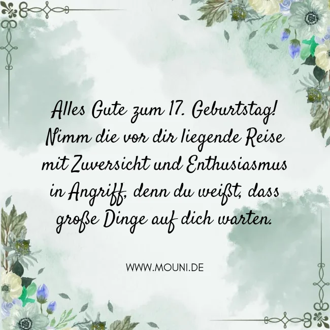 17 jahre glueckwuensche zum 17 geburtstag