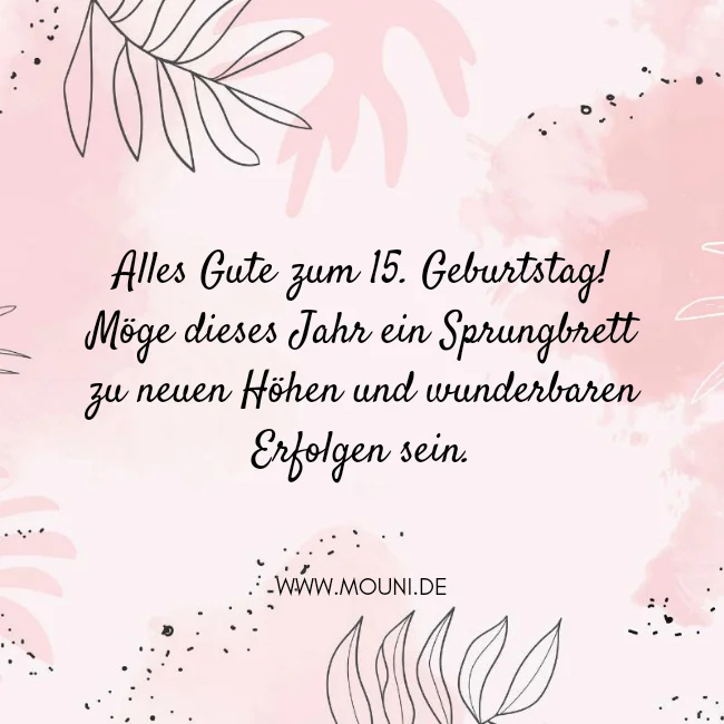 glueckwuensche zum 15. geburtstag kurz