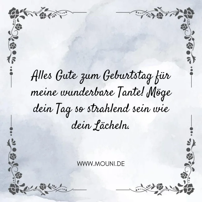 Kurze Geburtstagswuensche fuer Tante von Nichte