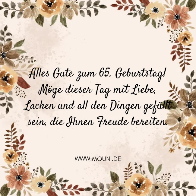 glueckwuensche zum 65 geburtstag frau