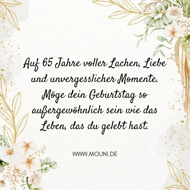 zum 65 geburtstag glueckwuensche