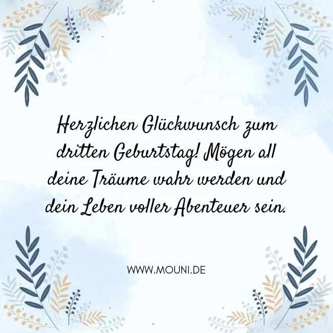 Glueckwuensche zum 3 Heburtstag von Mama und Papa