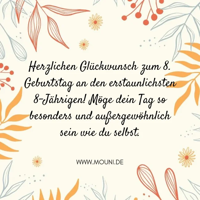 Glueckwuensche zum 8 Geburtstag fuer Junge Bilder