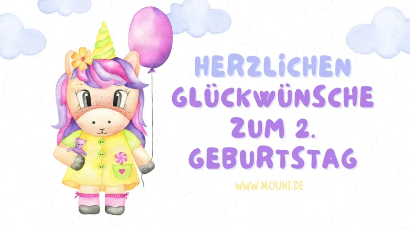 Herzlichen Glueckwuensche zum 2 Geburtstag