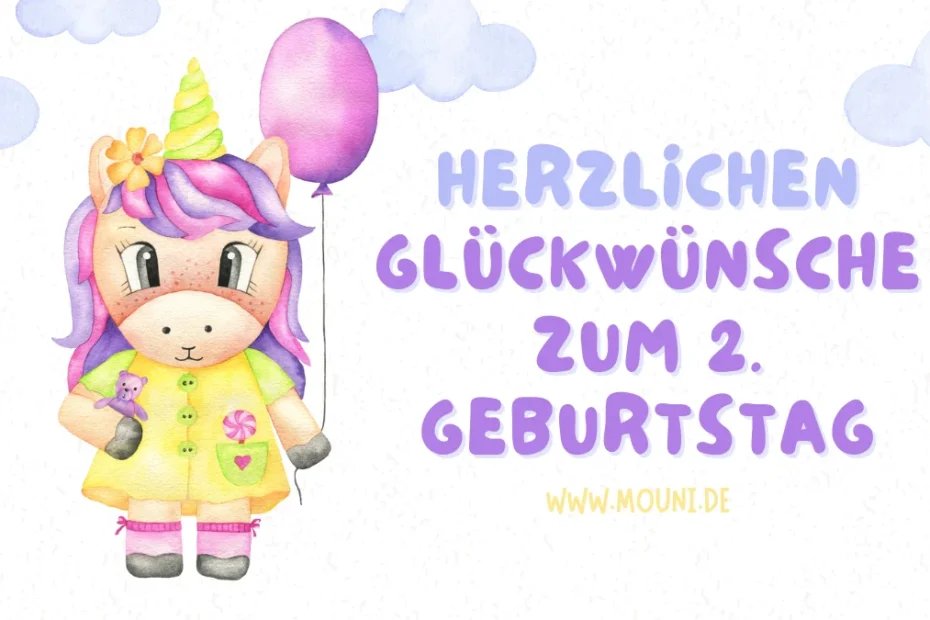 Herzlichen Glueckwuensche zum 2 Geburtstag