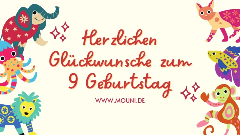 Herzlichen Glückwunsche zum 9 Geburtstag