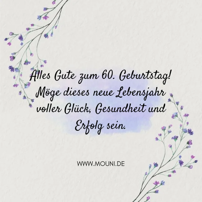 Liebe Glueckwuensche zum 60 Geburtstag fuer Maenner
