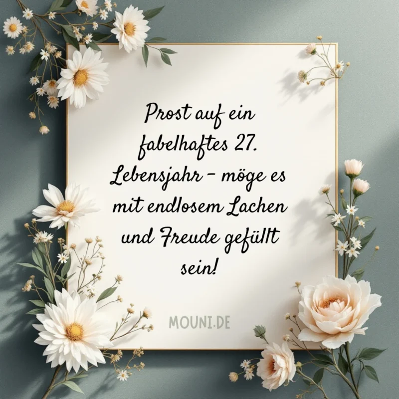 Glückwünsche zum 27. Geburtstag für eine Frau