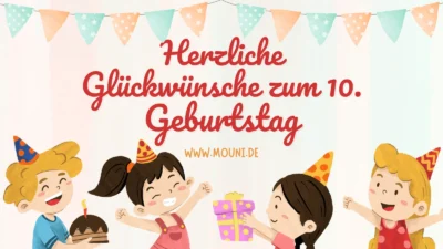 Herzliche Glückwünsche zum 10. Geburtstag für Mädchen & Junge