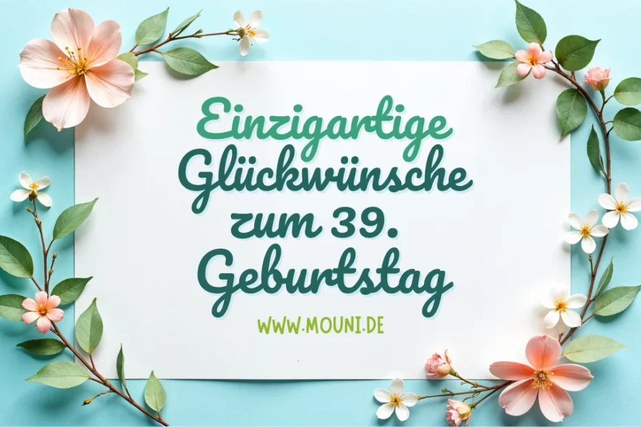 Einzigartige Glückwünsche zum 39. Geburtstag