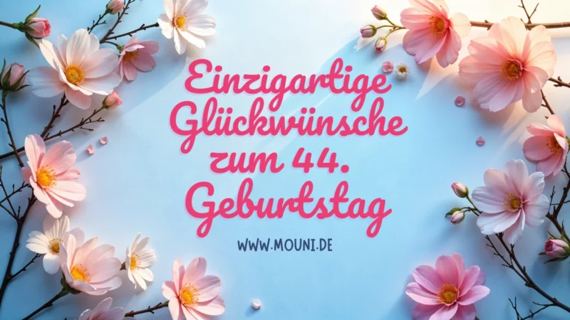 Einzigartige Glückwünsche zum 44. Geburtstag