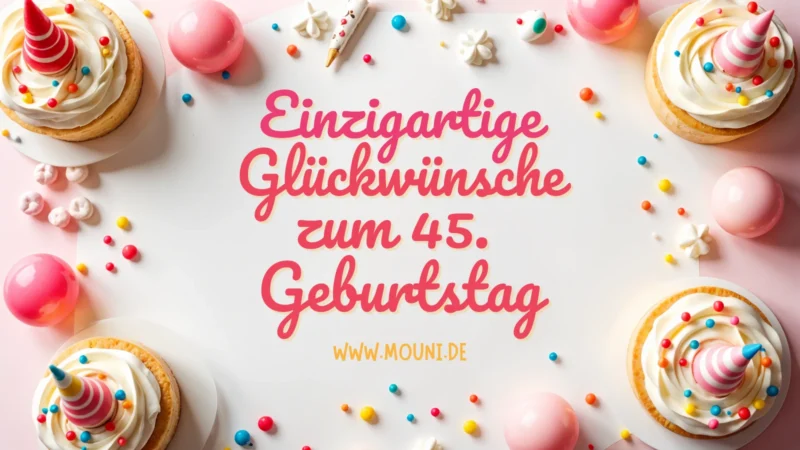 Einzigartige Glückwünsche zum 45. geburtstag