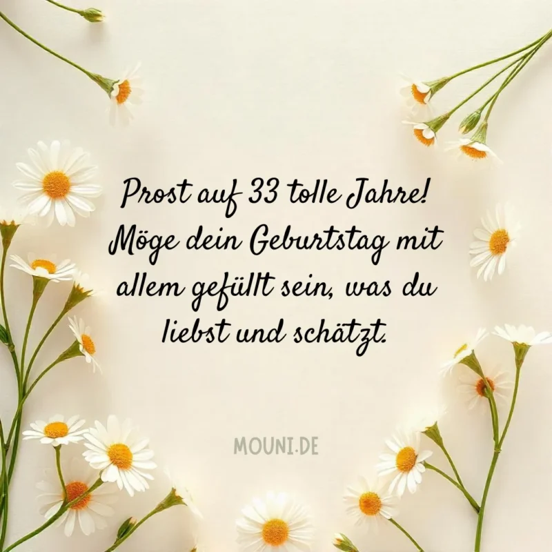 Freche Wünsche zum 33. Geburtstag