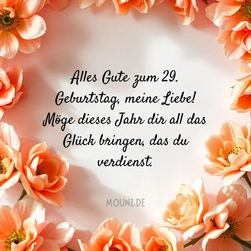 Glückwünsche zum 29. Geburtstag für Tochter