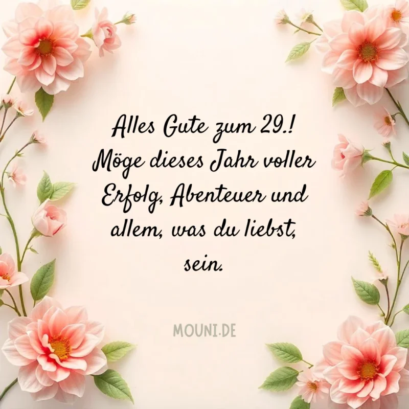 Glückwünsche zum 29. Geburtstag für einen Mann