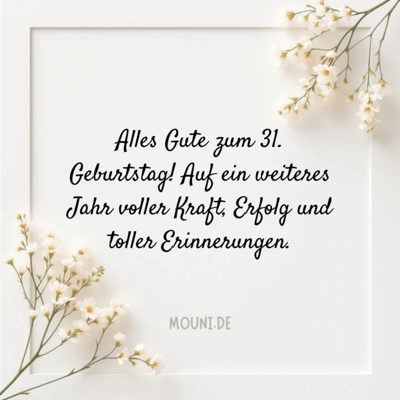 Glückwünsche zum 31. Geburtstag für einen Mann