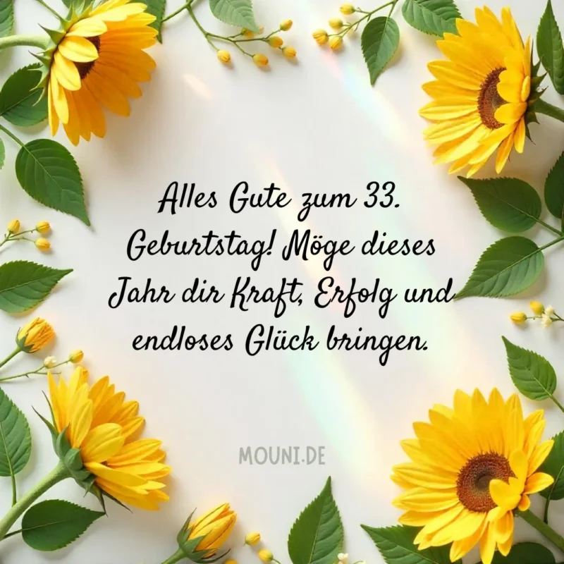 Glückwünsche zum 33. Geburtstag für einen Mann