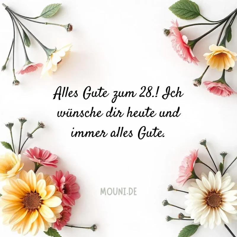 Kurze Glückwünsche zum 28. Geburtstag