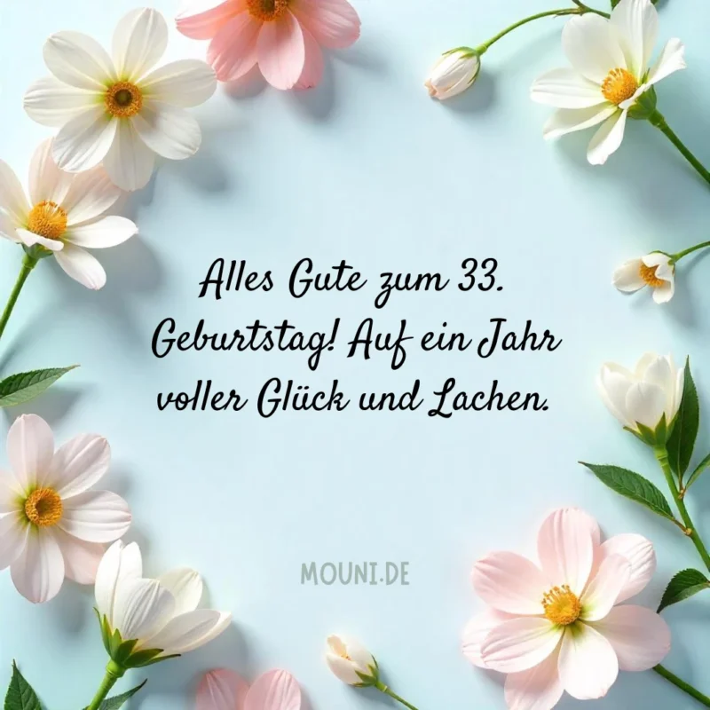 Kurze Glückwünsche zum 33. Geburtstag