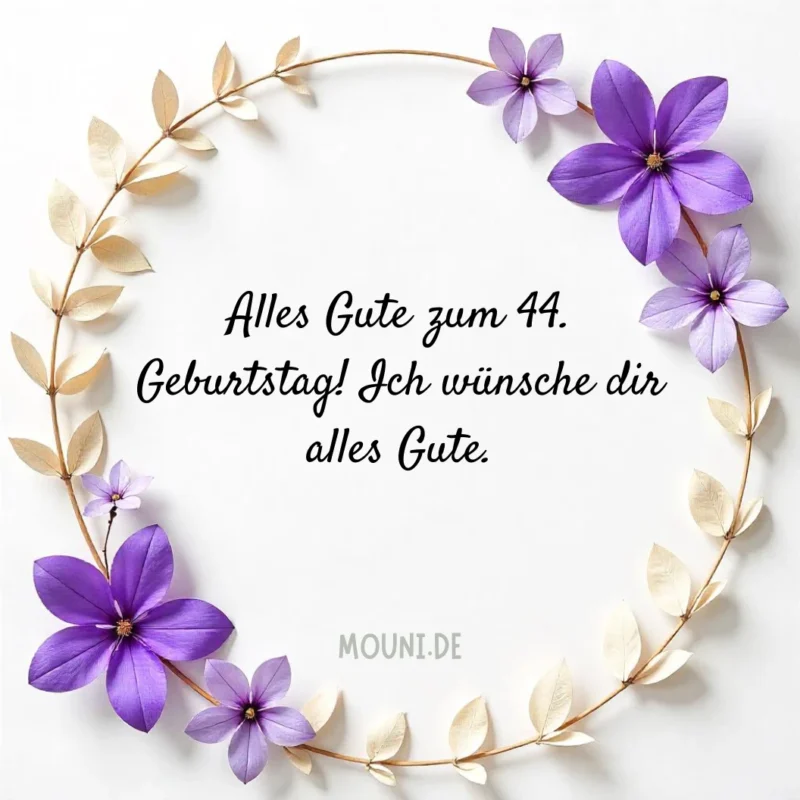 Kurze Glückwünsche zum 44. Geburtstag