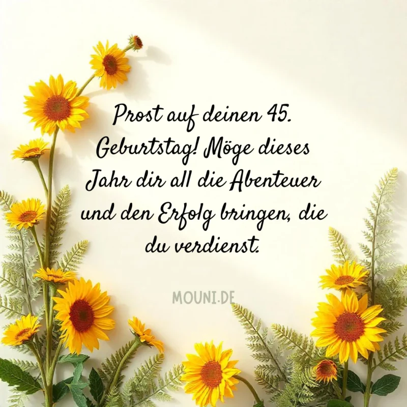 Kurze Sprüche zum 45. geburtstag