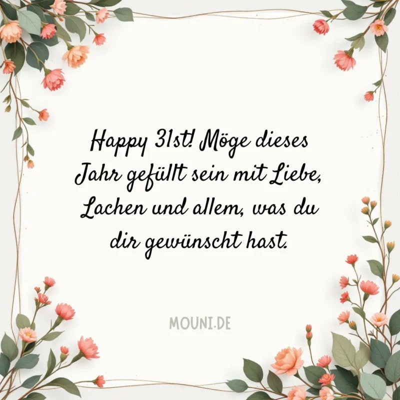 Sprüche zum 31. Geburtstag für Tochter