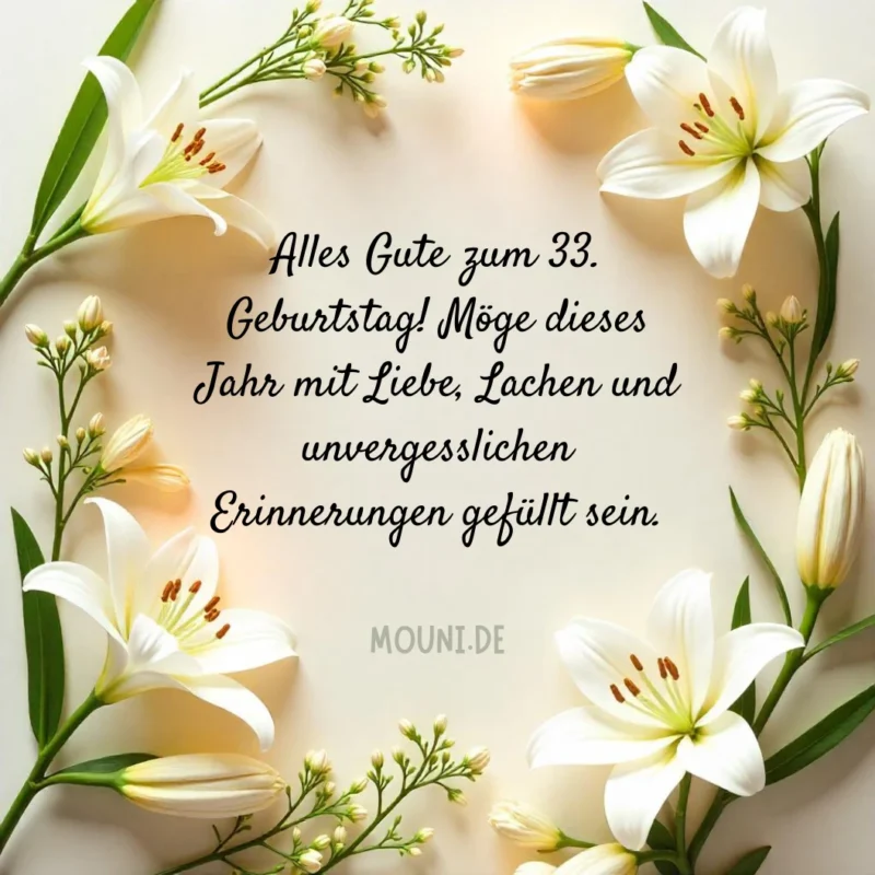 Sprüche zum 33. Geburtstag für Schwiegertochter