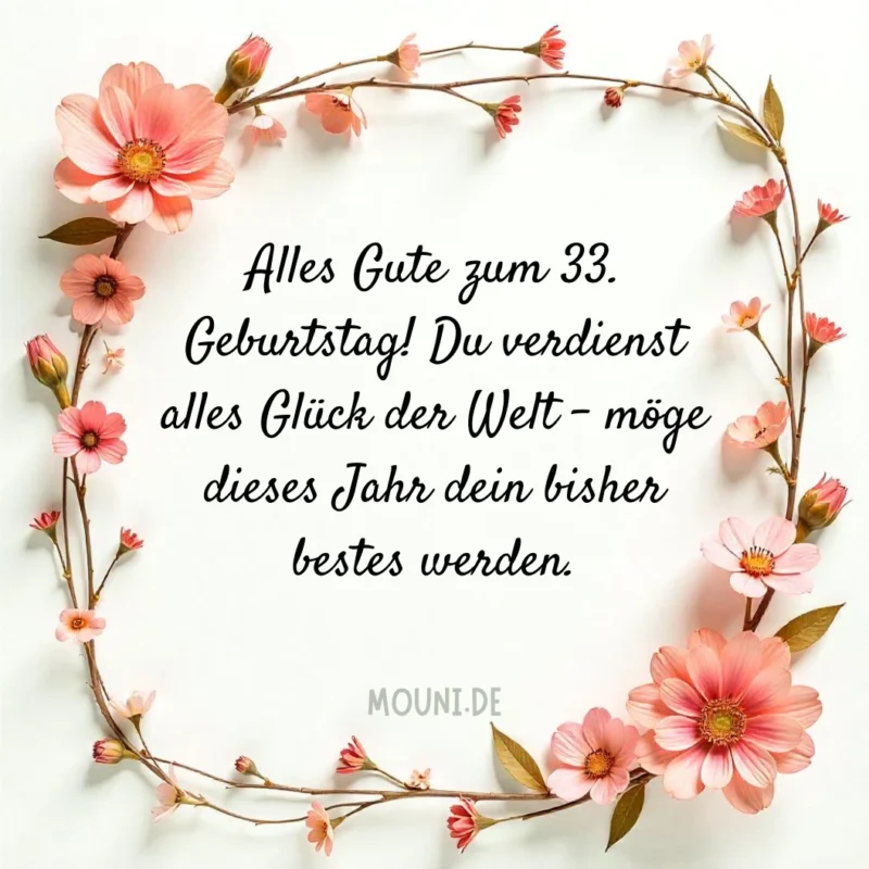 Sprüche zum 33. Geburtstag für eine Frau