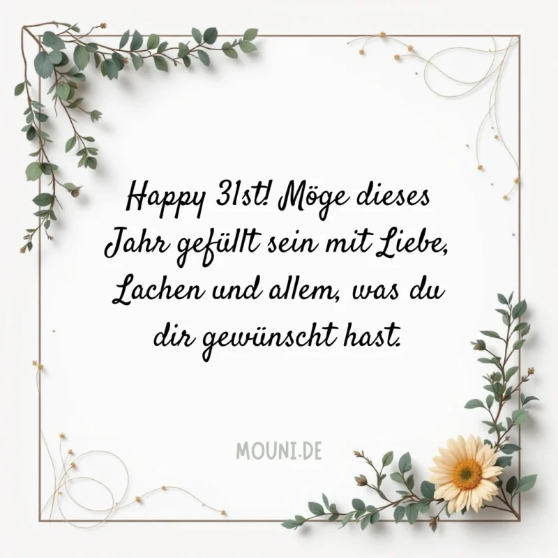 Top 20 Glückwünsche zum 31. Geburtstag