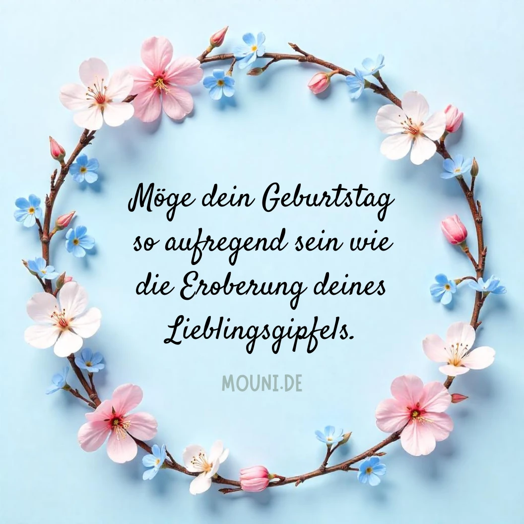 Persönliche Glückwünsche zum Geburtstag für Bergliebhaber